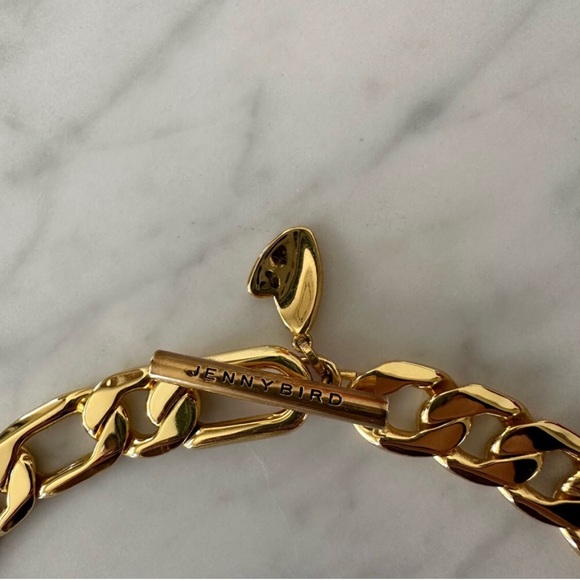 Jenny Bird Gold Vera Chain Heart Necklace 14kt gold dipped brass - Picture 9 of 10